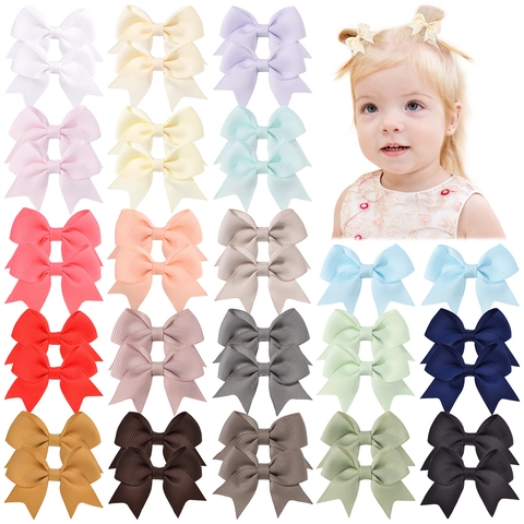 Kinder Mini Strik Haarspeldjes Grosgrain Lint Handgemaakt Effen Kleur Kleine Barrettes Peuter Baby Meisjes Mode Haaraccessoires