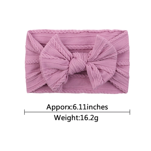 Baby Girl Nylon Headbands Soft Ribbed Cable Knit Bow Hair Bands Elastic Turban Headwraps For Newborn Infants Toddlers
