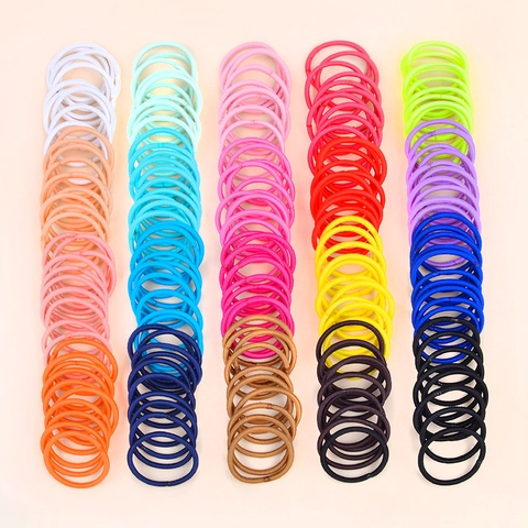 Gomas de Pelo Básicas de Alta Elasticidad para Mujer Multicolor Minimalista Tejido Sin Costuras Banda de Goma Accesorios para el Cabello