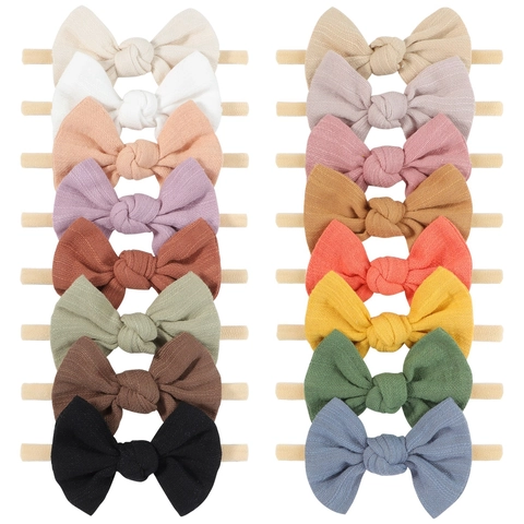 Fasce per Capelli con Fiocco per Neonati in Nylon Morbido Elastico per Bambini Tonalità Morandi Accessori per Capelli