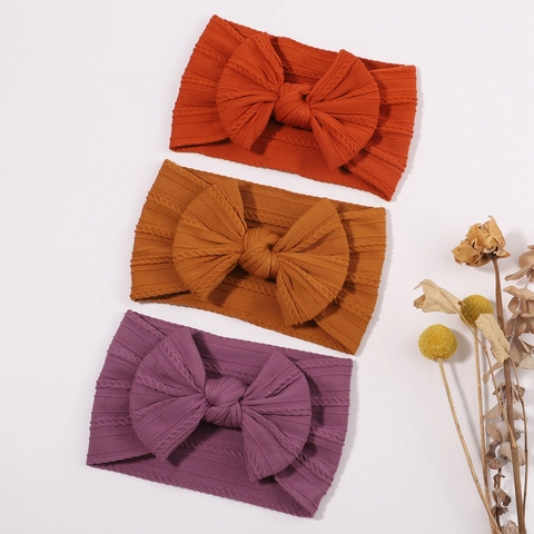 Baby Stirnband Nylon Zopfmuster Große Schleife Haarband Weiche Elastische Headwrap Für Kleinkinder Kinder Haar Accessoires