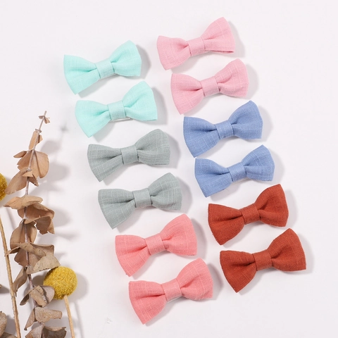 Clip per Capelli a Fiocco in Tessuto a Tinta Unita Fatto a Mano per Bambini Accessorio per Capelli per Ragazze Carine Mini Fiocco