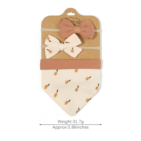 Baby Schleife Stirnband Und Lätzchen Bundle Blumen Kariert Druck Haarschmuck Weichem Chiffon Neugeborene Kleinkind Kopfbedeckung