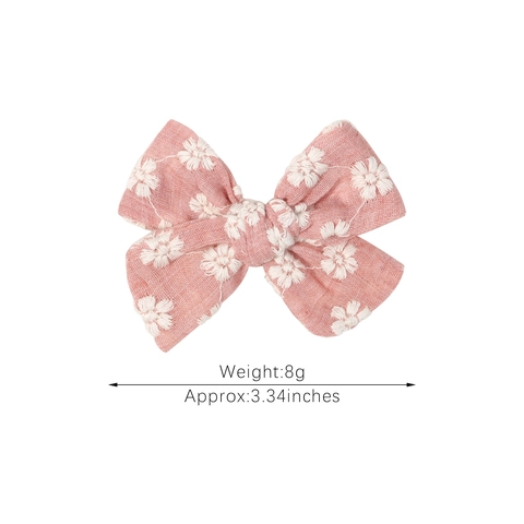 Handmade Fabric Bow Hair Clips for Kids Girls Embroidery Floral Plaid Polka Dot Duckbill Clips Sweet Hair Accessories