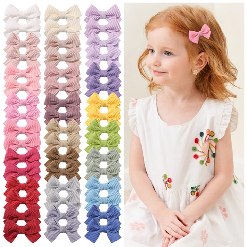 Handmade Girls Striped Bow Hair Clips Cute Fabric Wrapped Hairpins For Kids Princess Hair Accessories Boutique Barrettes Headwear