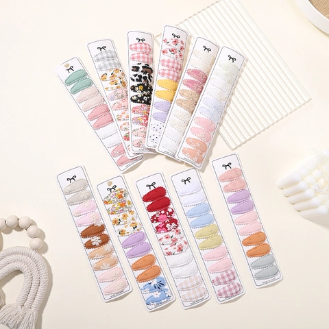 Fabric Covered Metal BB Hair Clips Set For Girls Kids Floral Plaid Polka Dot Embroidery Snap Barrettes Side Clips Accessory