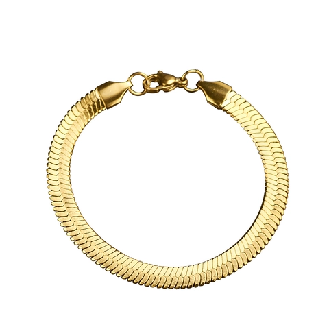 Bracciale Catena a Serpente a Spina di Pesce Piatta in Acciaio Inossidabile per Donna Uomo Hip Hop Catena da Polso Gioielli Moda