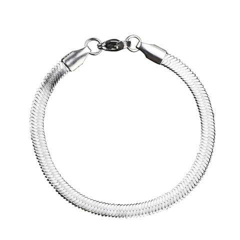 Bracciale Catena a Serpente a Spina di Pesce Piatta in Acciaio Inossidabile per Donna Uomo Hip Hop Catena da Polso Gioielli Moda