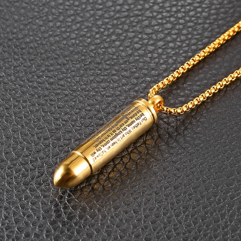 Collier Pendentif Balle en Acier Titane pour Hommes Femmes Croix en Acier Inoxydable Bijoux Religieux Cadeau Personnel