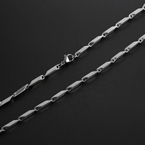 Collar de Eslabones de Rombo de Acero Inoxidable Vintage para Hombre Mujer Hip Hop Collar de Cadena Geométrica Joyería de Streetwear Minimalista Regalo