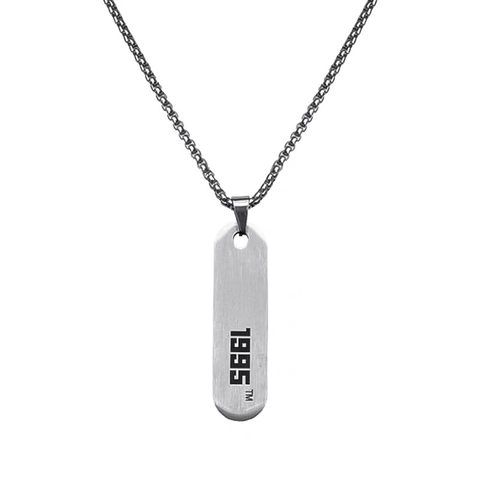 Collana con Pendente Numero Anno di Nascita in Acciaio al Titanio Targhetta in Metallo Spazzolato Hip Hop Gioielli Unisex
