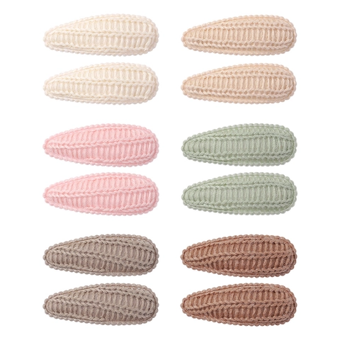 Fermagli per Capelli BB in Lana a Maglia Fatti a Mano per Ragazze Colori Caramella Dolci Mollette a Goccia d'Acqua