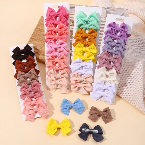 Set Fermagli per Capelli con Fiocco in Tessuto a Nido d'Ape per Bambine Mollette a Righe Stile Occidentale Accessori per Capelli