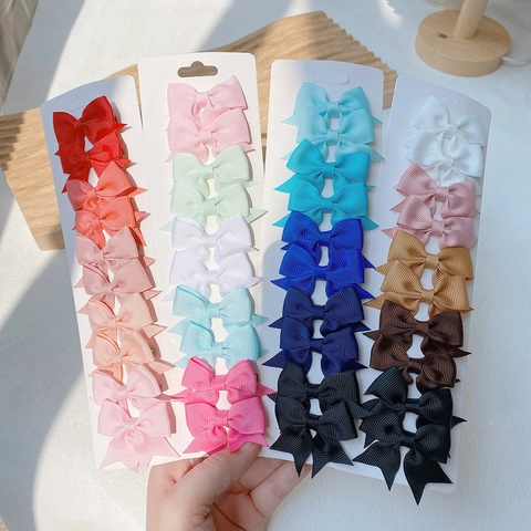 Kids Hair Bow Clips Grosgrain Ribbon Swallowtail Hairpins For Girls Daily Boutique Solid Color Decorative Accessories
