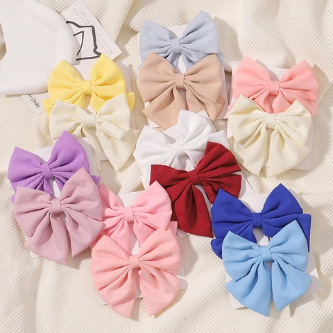 Große Chiffon Schleife Haarklammern Set Für Mädchen Preppy Stil Süße Stoff Alligator Clips Handgemachte Haarschmuck Geschenke