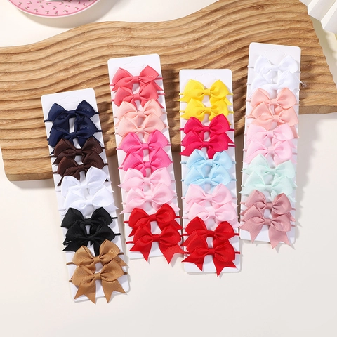 Surtido de Gomas para el Pelo con Lazo de Cinta de Falla Multicolor Hechas a Mano para Niñas Diademas Elásticas de Color Sólido
