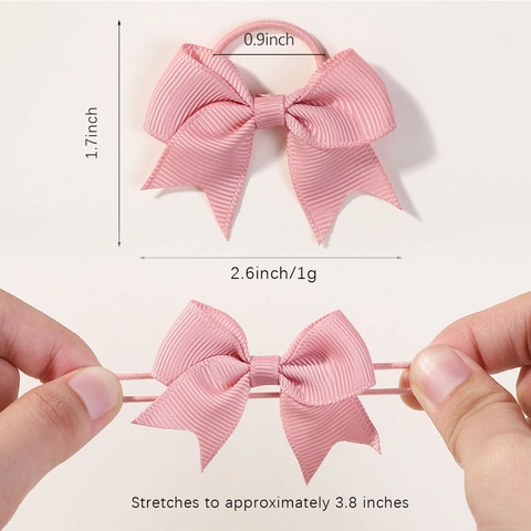 Surtido de Gomas para el Pelo con Lazo de Cinta de Falla Multicolor Hechas a Mano para Niñas Diademas Elásticas de Color Sólido