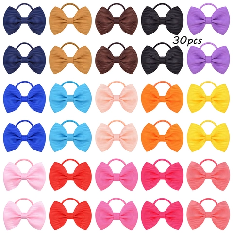 Grosgrain Ribbon Bow Hair Ties Multicolor Baby Girls Kids Elastic Hair Bands Cute Styling Headwear Accessories