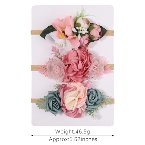 Baby Girls Flower Headbands Elastic Nylon Hair Bands Artificial Pearl Floral Photography Hair Accessories Multi Color