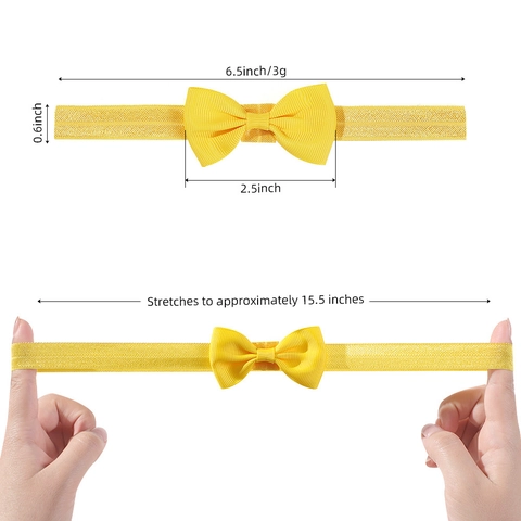 Baby Meisjes Elastische Strik Hoofdbanden Diverse Kleuren Polyester Grosgrain Lint Haarbanden Peuter Zachte Haaraccessoires Voor Dagelijks Fotografie