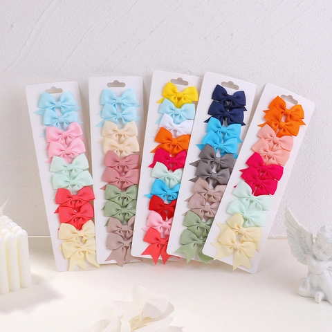 Handmade Children Grosgrain Ribbon Swallowtail Bow Hair Clips Set Cute Western Style Girls Daily All-match Hairpins Accessories