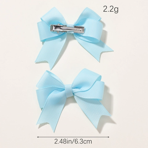 Pinzas para el Pelo con Lazo de Cinta de Grosgrain para Niños Estilo Europeo Simple Color de Caramelo Sólido Pinzas de Pico de Pato para Niñas