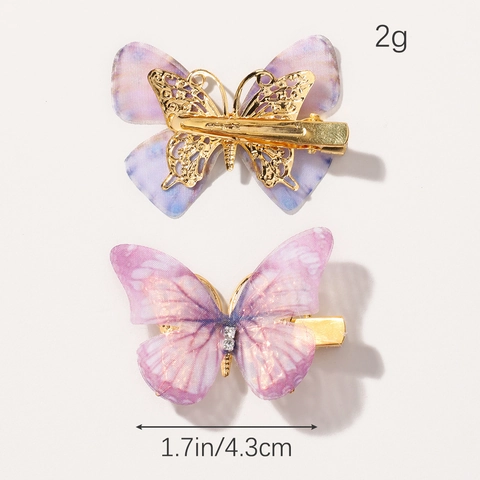 Juego de Pinzas para el Cabello de Mariposa de Tul Encaje Diamantes de Imitación Pico de Pato Horquillas de Princesa para Niñas