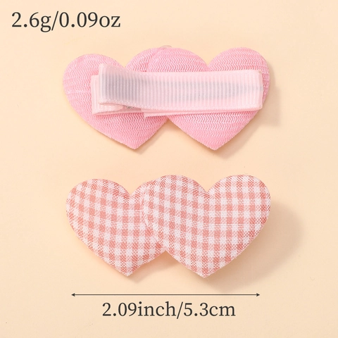 Mädchen Süße Stoff Herz Haarspangen Mehrere Stile Karo Punkt Muster Haarnadeln Für Kinder Prinzessin Party Täglicher Kopfschmuck