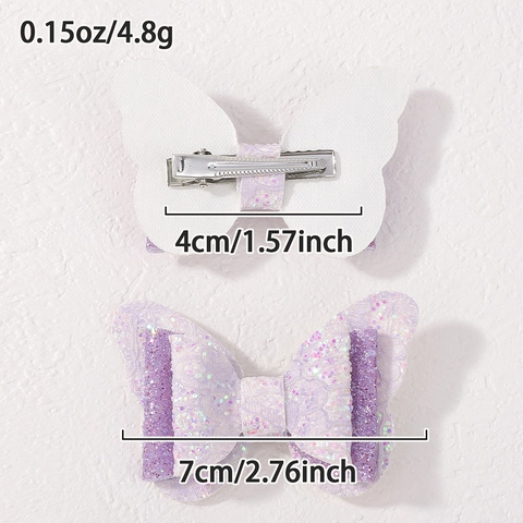 Sweet Lace Sequin Butterfly Bow Hair Clips For Kids Girls Toddler Handmade Glitter Fabric Hairpins Hair Accessories