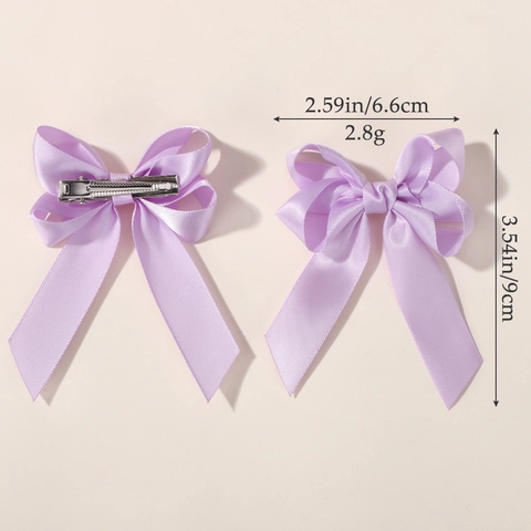 Barrettes à Cheveux Nœud en Ruban Gros-Grain Fait Main pour Enfants Épingles à Cheveux en Satin à Double Couche Filles