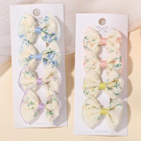 Handgefertigte Spitze Blume Stickerei Schleife Haarklammern Für Mädchen Floral Schmetterling Entenschnabel Clips Kinder Kopfschmuck