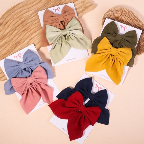 Large Floral Fabric Bow Hair Clips Candy Color Duckbill Clip Sweet Pastoral Headwear Hair Accessories For Women Girls