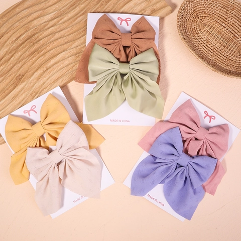 Large Floral Fabric Bow Hair Clips Candy Color Duckbill Clip Sweet Pastoral Headwear Hair Accessories For Women Girls