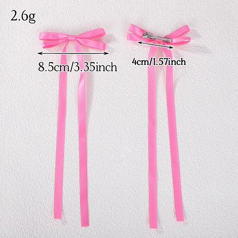 Mädchen Lange Schleifen Haarspangen Satin Doppellagig Schleife Haarnadeln Entenschnabel Clip Kinder Party Haarschmuck