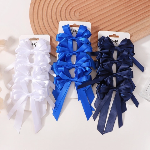 Pinzas para el Cabello con Lazo de Satén Hechas a Mano con Cintas Dobles Accesorios para el Cabello Color Caramelo para Niñas Princesa