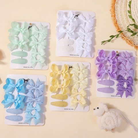 Pinzas para el Cabello Hechas a Mano con Lazo de Cinta de Falla de Poliéster para Bebés Niñas Niños Accesorios para el Cabello