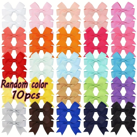 Pinzas para el Pelo con Lazo de Cinta de Grosgrain para Niños Estilo Europeo Simple Color de Caramelo Sólido Pinzas de Pico de Pato para Niñas