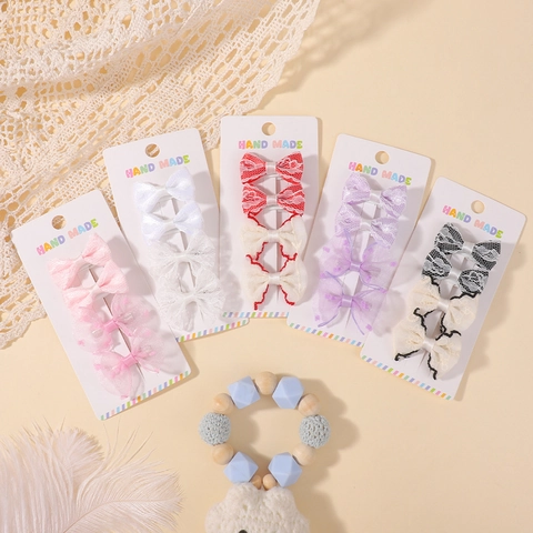 Collezione di Fermagli per Capelli con Fiocco in Pizzo Fatti a Mano per Ragazze Mollette a Fiocco in Rete Accessori per Capelli da Principessa
