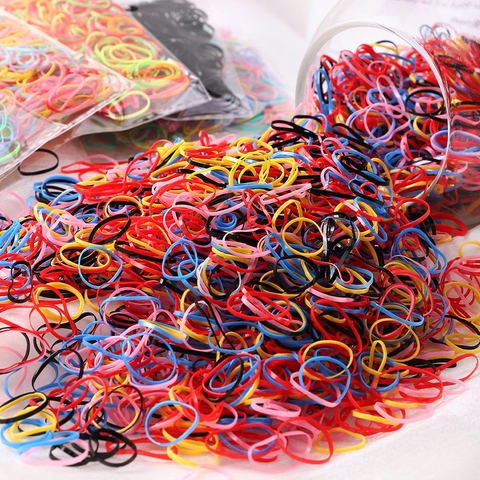 High Elastic Colorful Disposable Rubber Band Hair Ties Non-Damaging Ponytail Holder Soft Seamless Mini Hair Rings Hair Accessories