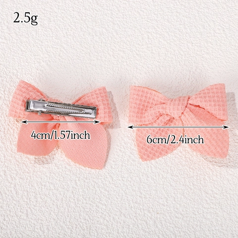 Ensemble Barrettes Cheveux Nœud Doux Filles Maille Gaufrée Grosgrain Tissu Clips Bec de Canard Motif Floral Accessoires Bébé