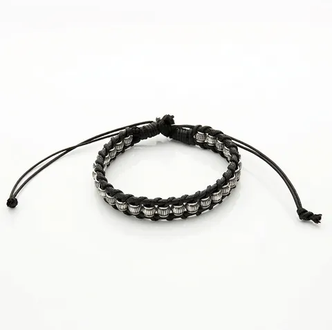 Pulsera de Cuero Trenzado Multicapa Retro para Mujeres Hombres Cuentas de Aleación Vintage Cordón Ajustable Joyería Étnica Hecha a Mano Regalo