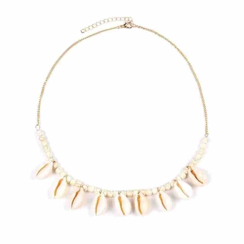 Böhmische Muschel Türkis Anhänger Halskette Für Damen Strandurlaub Handgemachte Verstellbare Gold Legierung Kette Schmuck
