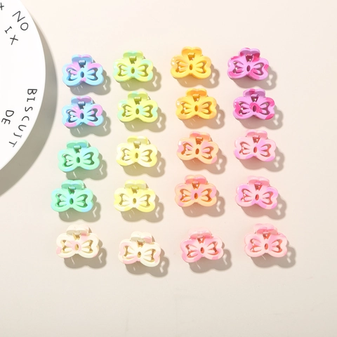Sweet Hollow Bowknot Hair Claw Clip Resin Marble Texture Gradient Styling Accessory For Women Girls Hair Accessory
