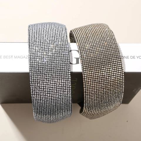 Diadema Ancha de Strass Brillante de Lujo Aro de Pelo de Diamante Completo de Moda para Mujer Fiesta Boda Accesorios para el Cabello