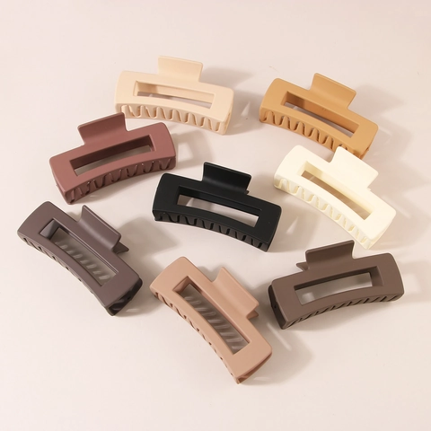 Set de Pinzas de Pelo Geométricas Cuadradas Mate para Mujer Pinzas de Pelo Grandes Esmeriladas Minimalista Coreano Accesorios de Peinado