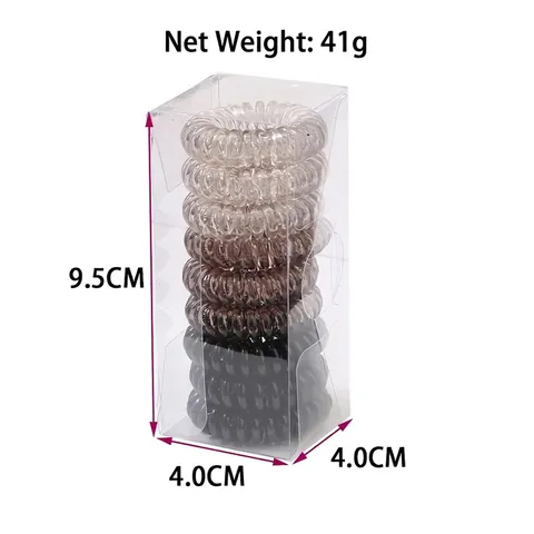 Fashionable PVC Spiral Hair Ties Telephone Wire Style High Elasticity Plastic Hair Ropes For Women Girls Daily Accessories