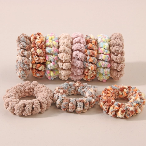 Plush Telephone Wire Hair Ties For Women Seamless Elastic Scrunchies Korean Style Winter Warm Simple Ponytail Holder