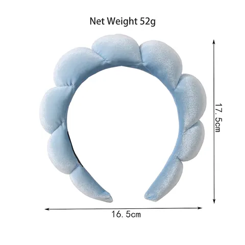 Serre-tête Rembourré en Velours à la Mode pour Femmes Serre-tête Bulle Nuage en Éponge Douce pour le Lavage du Visage Coiffage Quotidien