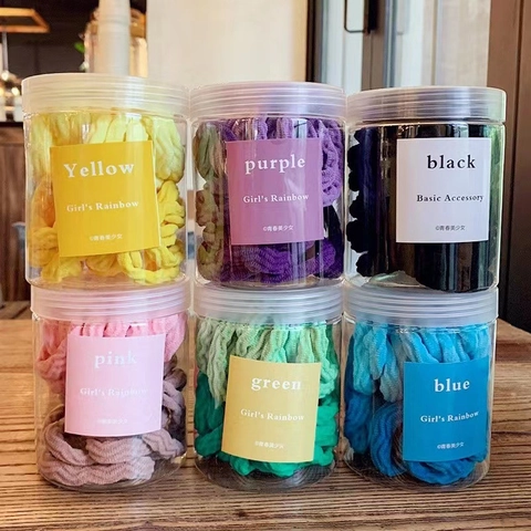 Korean Style Threaded Gradient Hair Ties High Elasticity Seamless Thickened Hair Ropes Non Damaging Rubber Bands Women Girls