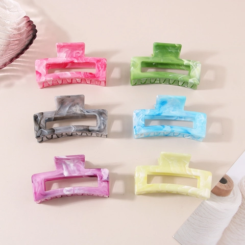 Minimalista Pinza per Capelli con Motivo Marmo per Donna Elegante Effetto Acetato Antiscivolo Grande Accessorio Geometrico per Capelli